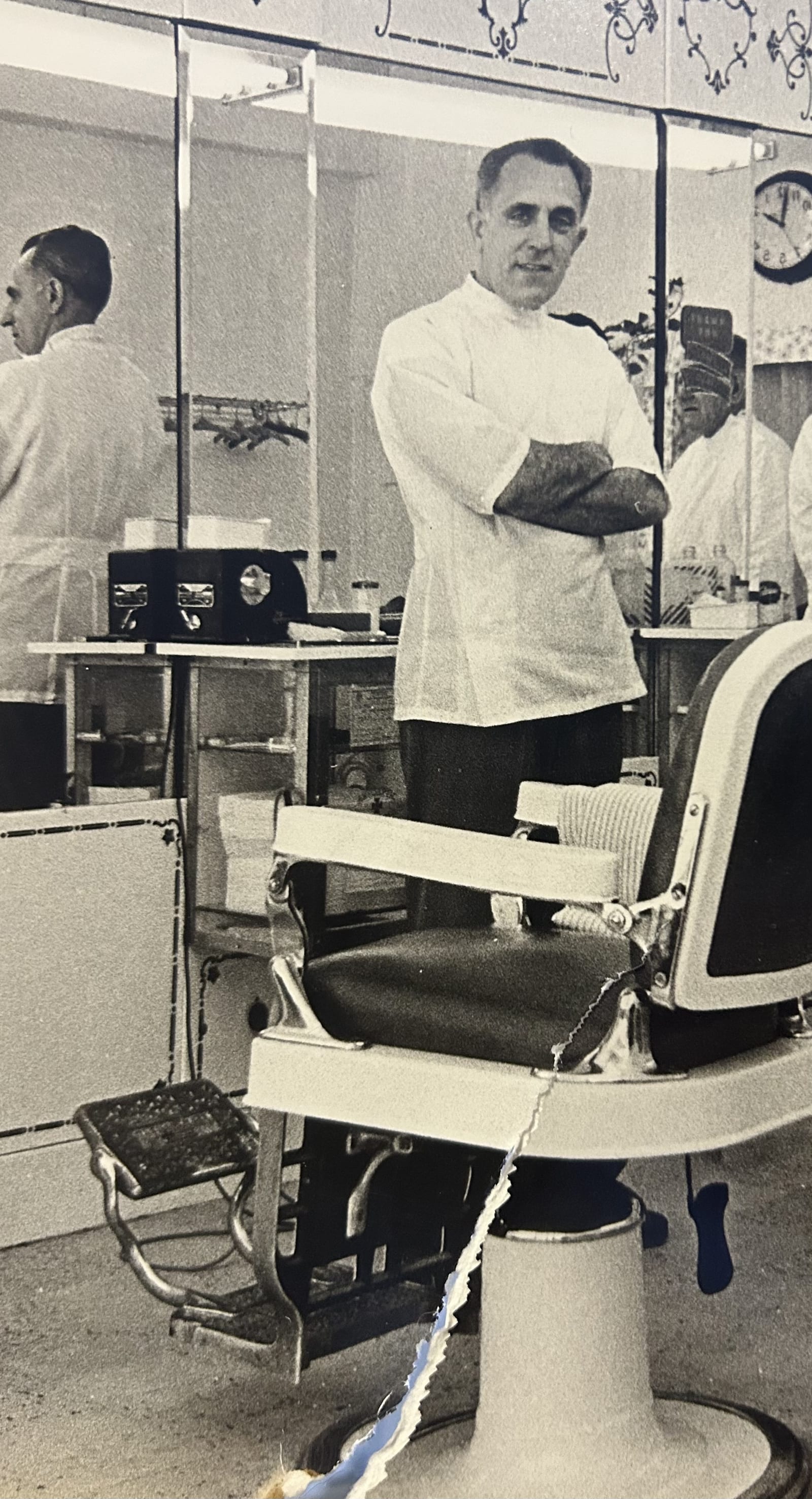 Her father's barber shop